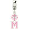 Greekgear Phi Mu Color-Filled Stainless Lavaliere Necklace