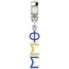 Greekgear Phi Sigma Sigma Color-Filled Stainless Lavaliere Necklace