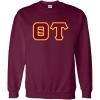 Greekgear Theta Tau Sewn Lettered Crewneck Sweatshirt(Maroon)
