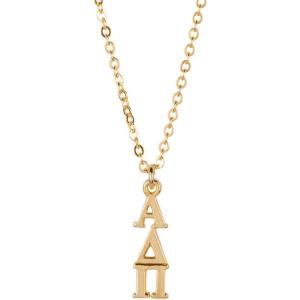 Greekgear Alpha Delta Pi Gold Plated Lavaliere Necklace