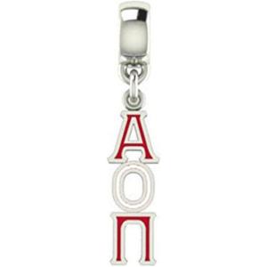 Greekgear Alpha Omicron Pi AOII Color-Filled Stainless Lavaliere Necklace