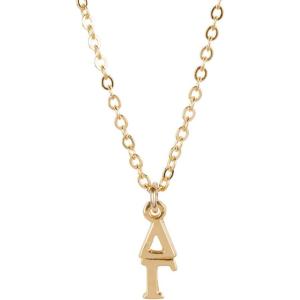 Greekgear Delta Gamma Gold Plated Lavaliere Necklace