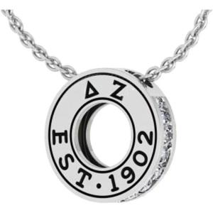 Greekgear Delta Zeta Circle Established Charm Necklace