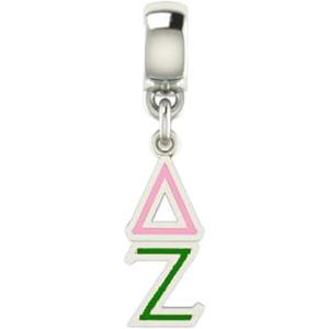 Greekgear Delta Zeta Color-Filled Stainless Lavaliere Necklace