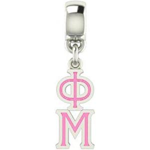 Greekgear Phi Mu Color-Filled Stainless Lavaliere Necklace