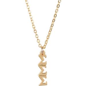 Greekgear Sigma Sigma Sigma Gold Plated Lavaliere Necklace