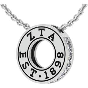 Greekgear Zeta Tau Alpha ZTA Circle Established Charm Necklace