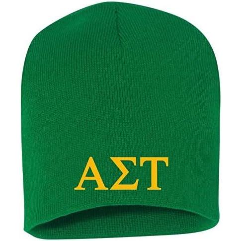 imageGreekgear Alpha Sigma Tau AST 8 Inch Beanie Kelly Green