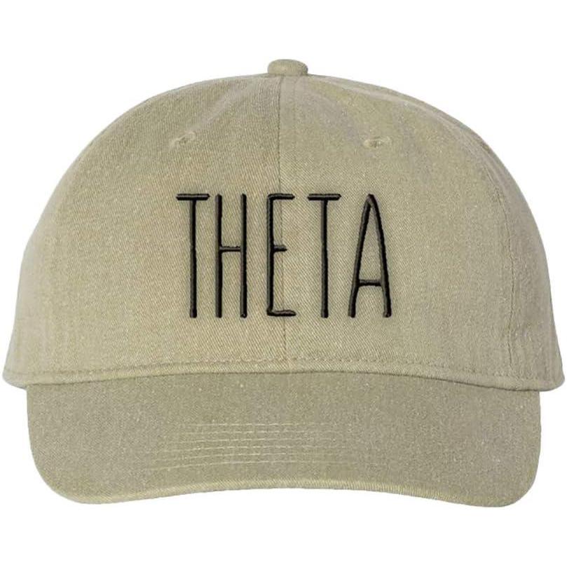 imageKappa Alpha Theta Mod Pigment Dyed Baseball CapKhaki WBlack Thread Color