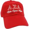 Alpha Sigma Alpha ASA Script Cap(Red W/Red/White Thread Color)