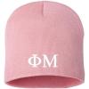 Greekgear Phi Mu 8 Inch Beanie Pink