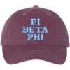 Greekgear Pi Beta Phi Pigment Dyed Baseball Cap(Vineyard W/Light Blue Thread Color)