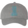 Zeta Tau Alpha ZTA Mod Pigment Dyed Baseball Cap(Grey W/Teal Thread Color)