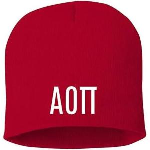 Greekgear Alpha Omicron Pi AOII 8 Inch Beanie Red