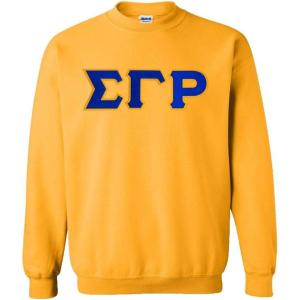 Greekgear Sigma Gamma Rho Lettered Crewneck(Athletic Gold)