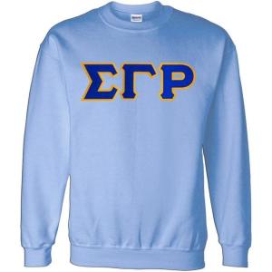 Greekgear Sigma Gamma Rho Lettered Crewneck(Light Blue)