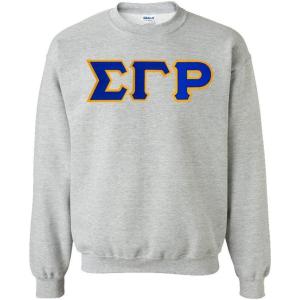 Greekgear Sigma Gamma Rho Lettered Crewneck(Sports Grey)