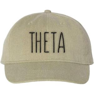Kappa Alpha Theta Mod Pigment Dyed Baseball Cap(Khaki W/Black Thread Color)