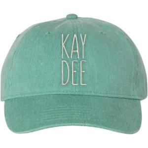 Kappa Delta Mod Pigment Dyed Baseball Cap(Seafoam W/White Thread Color)