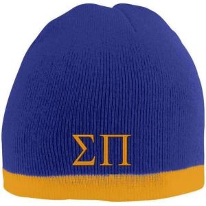 Sigma Pi Two Tone Knit Beanie Purple/Gold