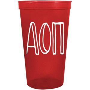 Greekgear Alpha Omicron Pi Carson Stadium 22 Oz. Cup (Pack of 4) Red