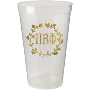 Pi Beta Phi Greek Wreath Giant Plastic Cup Set of 4