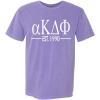 Alpha Kappa Delta Phi Custom Greek Lettered Short Sleeve T-Shirt(Violet)