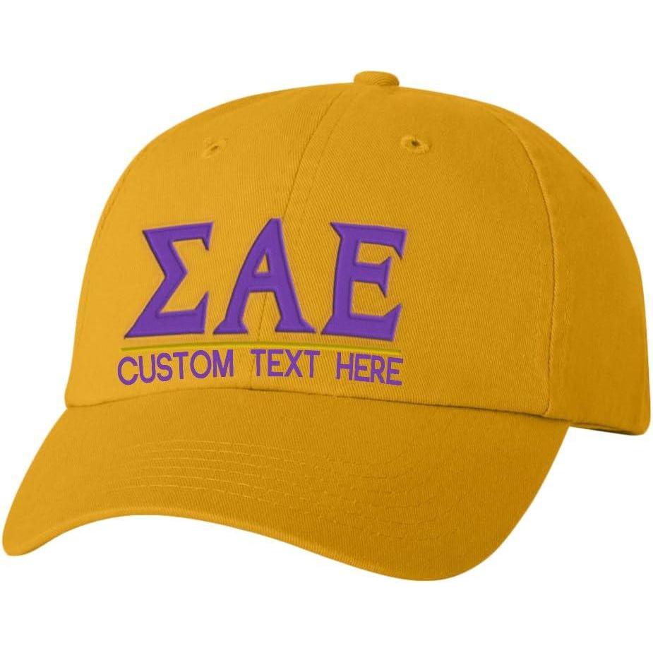 imagePersonalized Sigma Alpha Epsilon SAE Greek Line HatGold