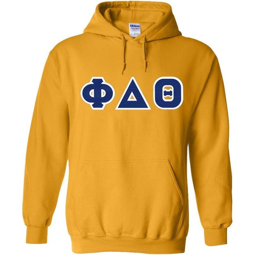 imageGreekgear Phi Delta Theta Lettered Hooded SweatshirtAthletic Gold