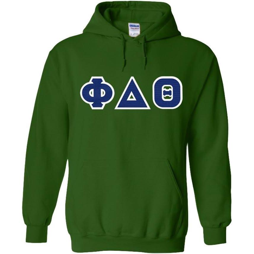 imageGreekgear Phi Delta Theta Lettered Hooded SweatshirtForest Green