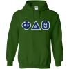 Greekgear Phi Delta Theta Lettered Hooded Sweatshirt(Forest Green)