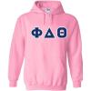 Greekgear Phi Delta Theta Lettered Hooded Sweatshirt(Light Pink)