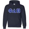 Greekgear Phi Delta Theta Lettered Hooded Sweatshirt(Navy Blue)