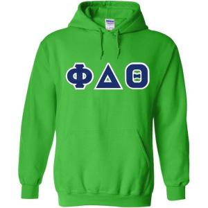 Greekgear Phi Delta Theta Lettered Hooded Sweatshirt(Irish Green)