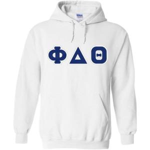 Greekgear Phi Delta Theta Lettered Hooded Sweatshirt(White)