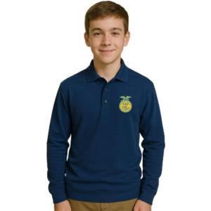 FFA Long Sleeve Dry Fit Polo – Custom Comfort for Leaders in Agriculture(True Navy)