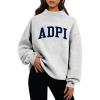 Greekgear Alpha Delta Pi Lightweight Varsity Mockneck Sweatshirt