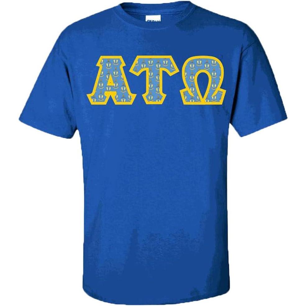 imageAlpha Tau Omega ATO Fraternity Crest Twill Letter TeeRoyal Blue