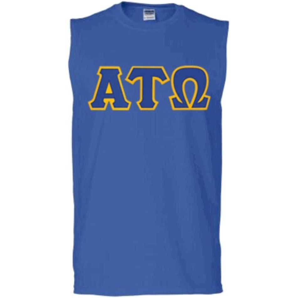 imageAlpha Tau Omega Lettered Sleeveless TeeRoyal Blue