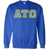 Alpha Tau Omega ATO Fraternity Crest Twill Letter Crewneck Sweatshirt(Royal Blue)