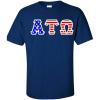 Alpha Tau Omega ATO Greek Letter American Flag Tee(Royal Blue)