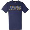 Alpha Tau Omega ATO Lettered V-Neck T-Shirt(Navy Blue)