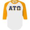 Alpha Tau Omega Lettered Raglan T-Shirt(White W/Gold)
