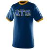 Alpha Tau Omega Lettered Ringer Shirt(Royal Blue/Gold)