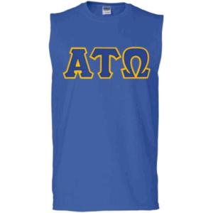 Alpha Tau Omega Lettered Sleeveless Tee(Royal Blue)