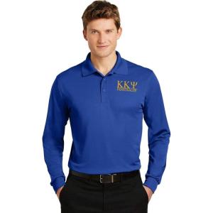 Kappa Kappa Psi World Famous Long Sleeve Dry Fit Polo(True Royal)