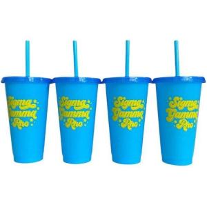 Greekgear Sigma Gamma Rho Glitter Color Changing Cup 4-Pack
