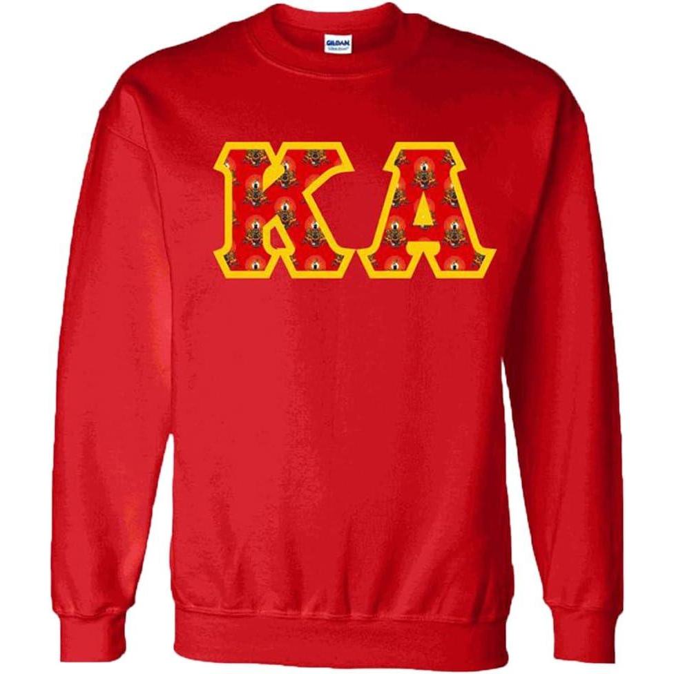 imageKappa Alpha Fraternity Crest Twill Letter Crewneck SweatshirtRed