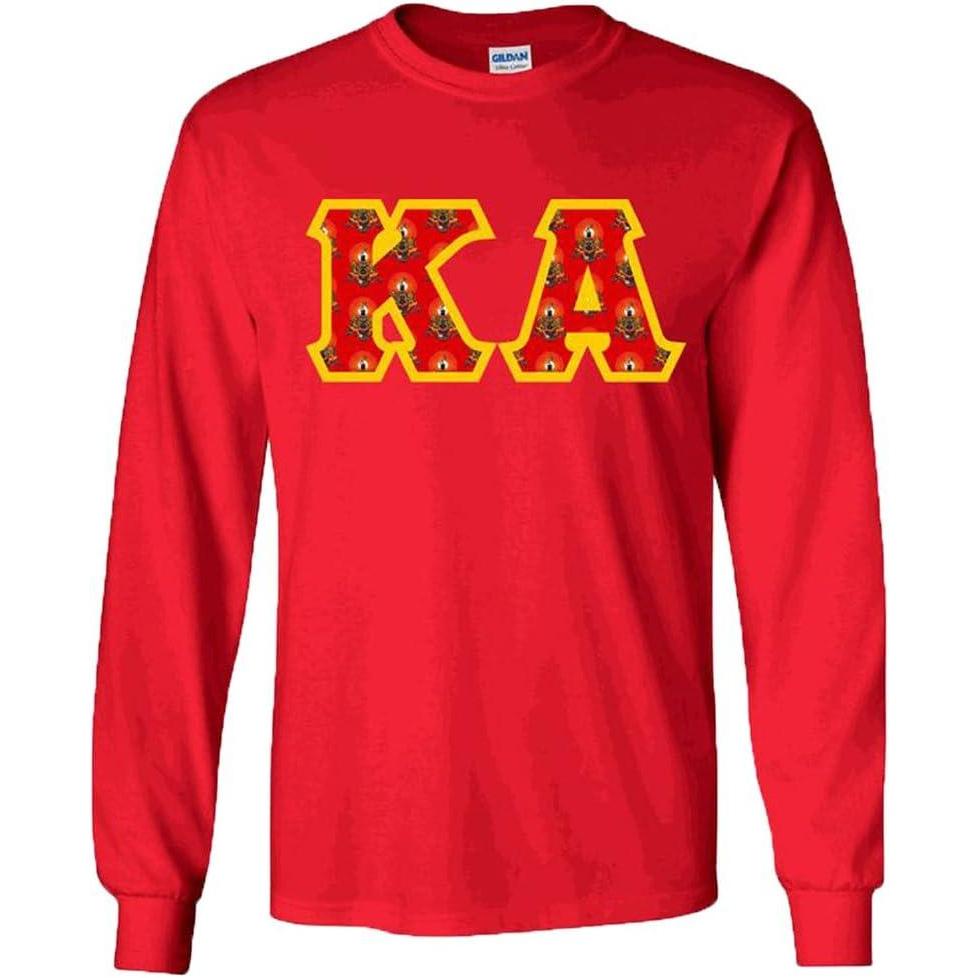 imageKappa Alpha Fraternity Crest Twill Letter Longsleeve TeeRed
