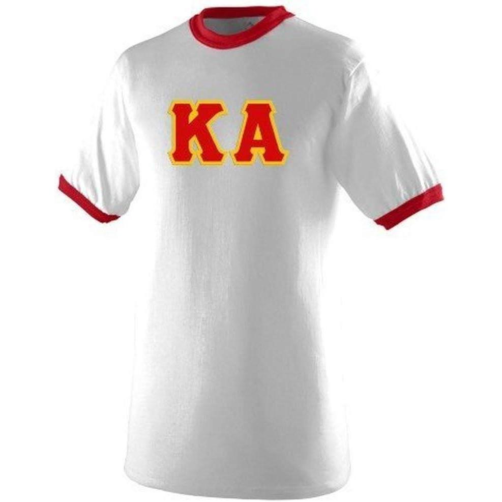 imageKappa Alpha Lettered Ringer ShirtWhiteRed